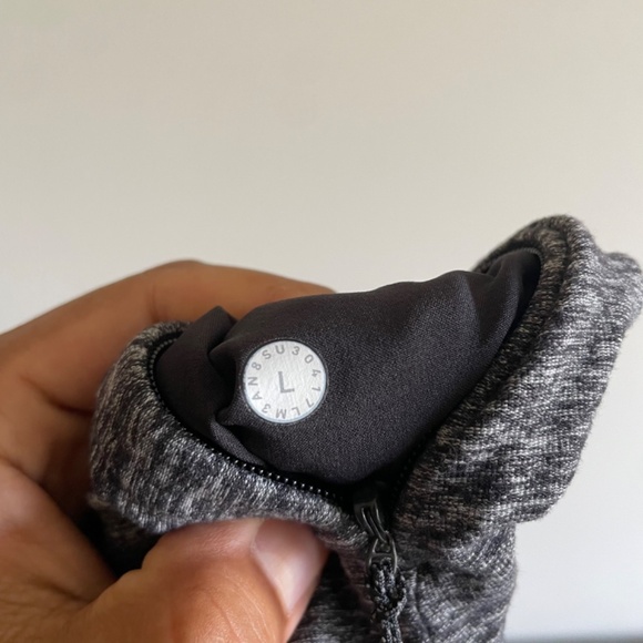 Lululemon Surge Warm 1/2 Zip In Heathered Black - Picture 4 of 11
